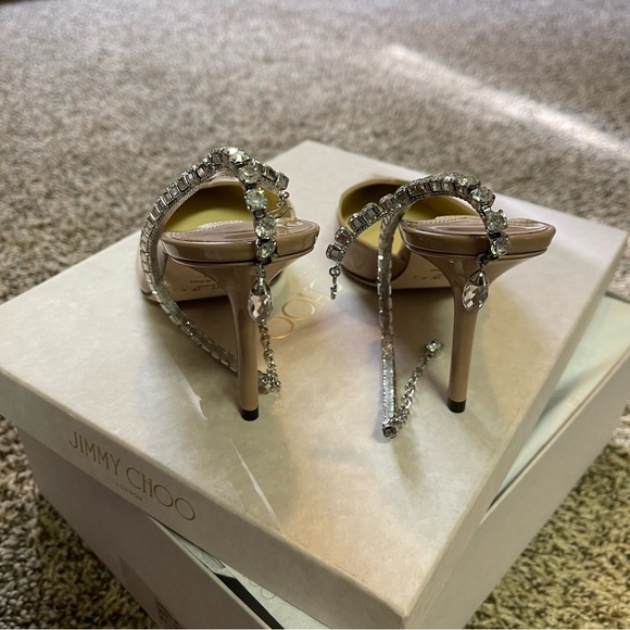 Jimmy Choo heels Saeda 85 patent leather slingback pumps Ballet Pink size 39 - Picture 6 of 9